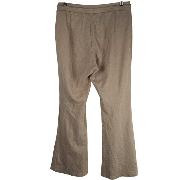 Aritzia Sunday Best Beige Ribbed Flared Knit Flare Pants‎ L - Picture 4 of 7